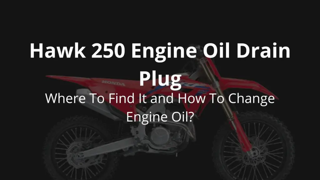 Hawk 250 Magnetic Engine Oil Drain Plug: Where To Find It?