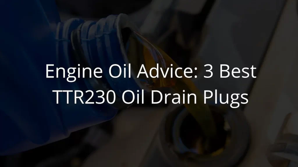 TTR230 Oil Drain Plug.