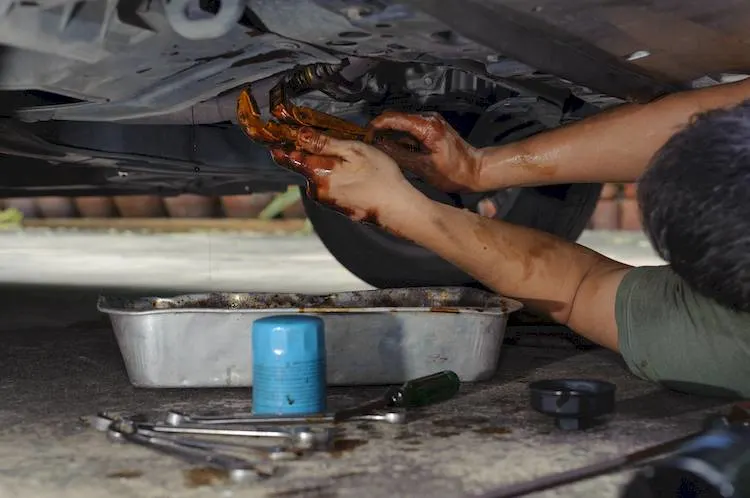 Remove oil pan — replace sealants and gaskets. 