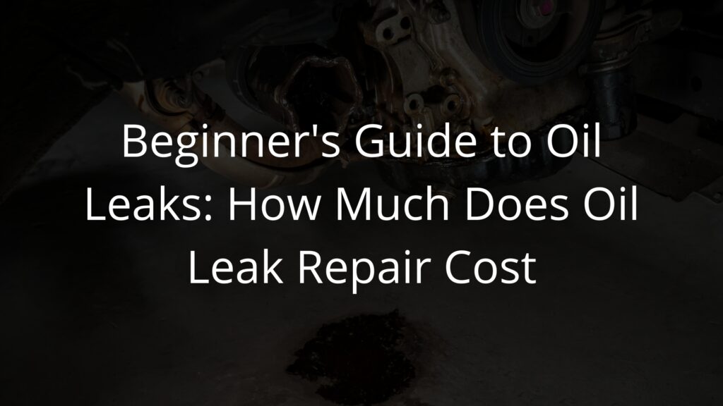 Beginner's Guide to Oil Leaks How Much Does Oil Leak Repair Cost.
