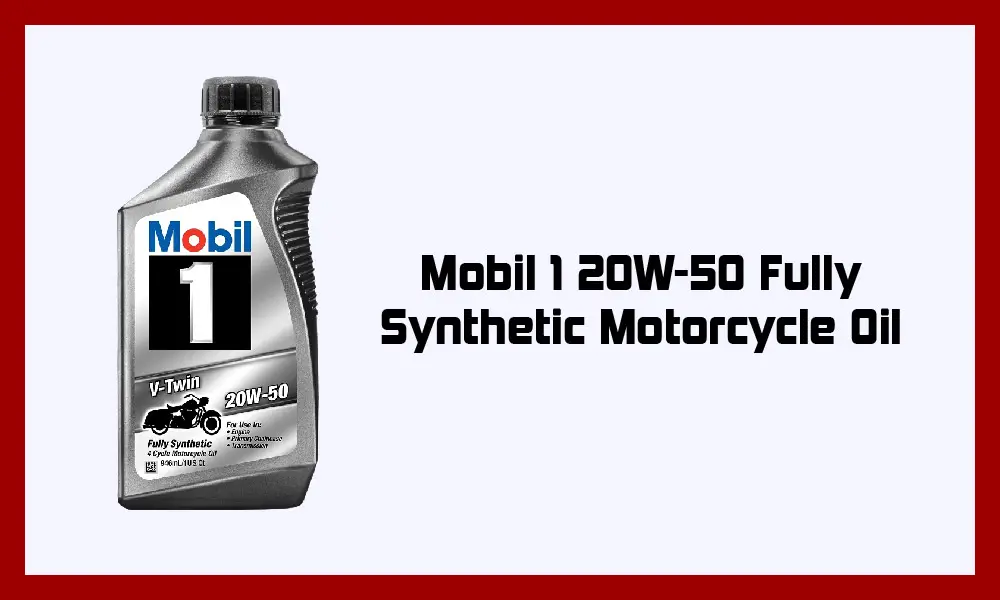 Mobil 1 20W-50 Fully Synthetic Motorcycle Oil. 